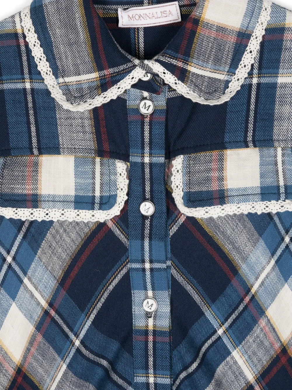 Monnalisa Blousejurk met klassieke kraag Blauw