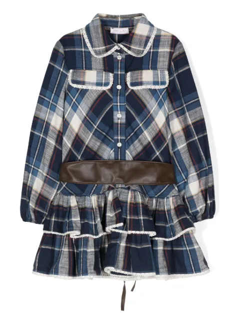 Monnalisa classic-collar belted shirt dress