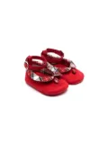 Monnalisa plaid suede ballerina shoes - Red