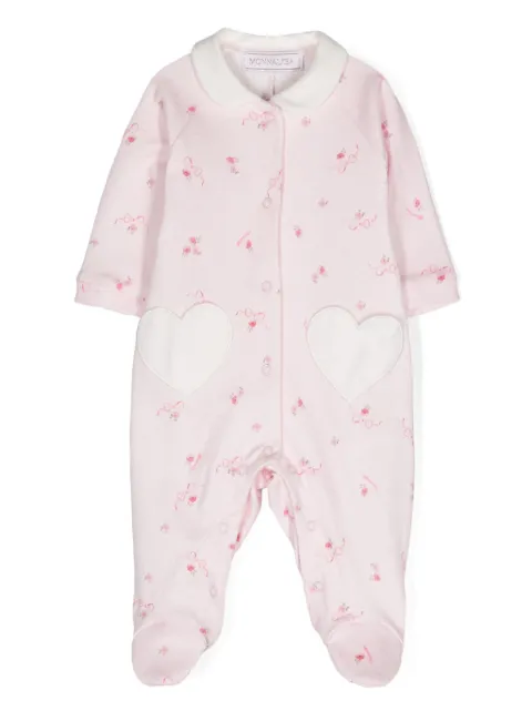 Monnalisa heart-appliqué cotton pyjama