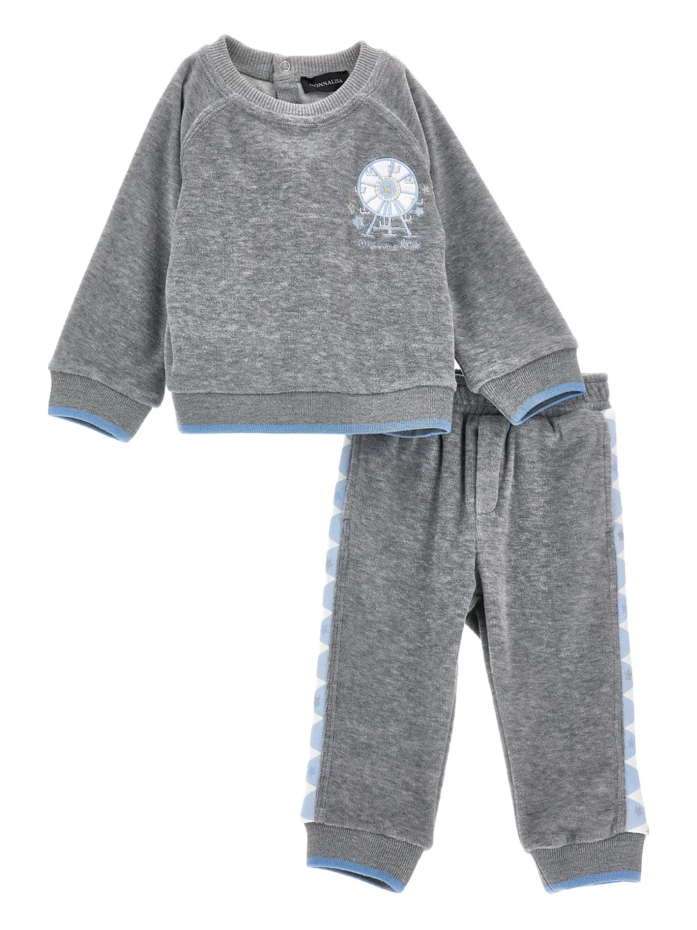 Monnalisa ferris-wheel velour tracksuit | Grey | Image 1