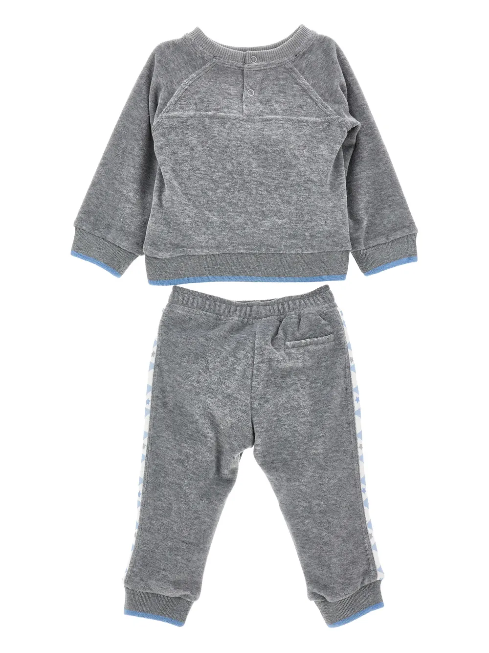 Monnalisa Ferris-wheel Velour Tracksuit In Gray