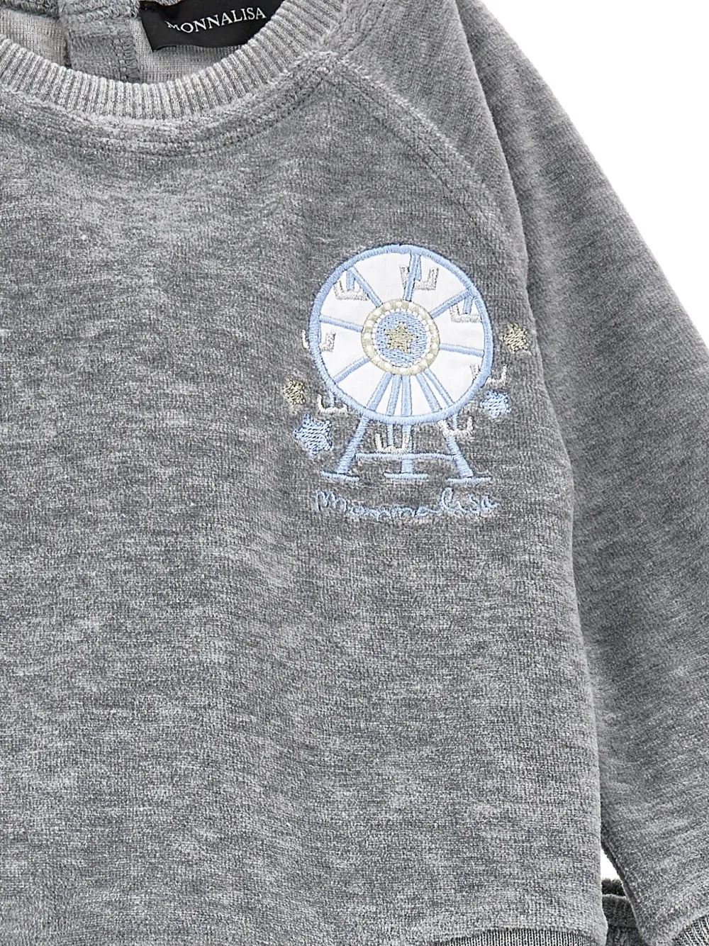 Monnalisa Fluwelen trainingspak met reuzenrad Grijs