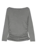 Monnalisa gathered-detail T-shirt - Grey