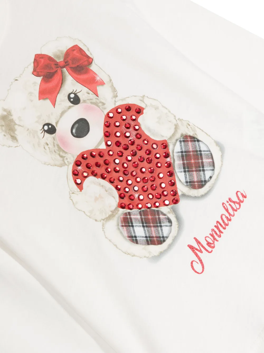 Monnalisa T-shirt met teddybeerprint Wit