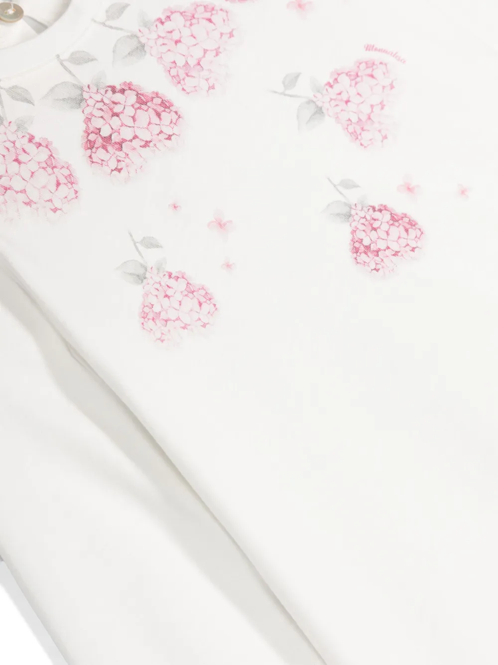 Monnalisa Katoenen T-shirt met bloemenprint Wit