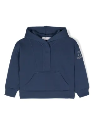 Gucci Kids Interlocking G Embroidered Hoodie | Blue | FARFETCH