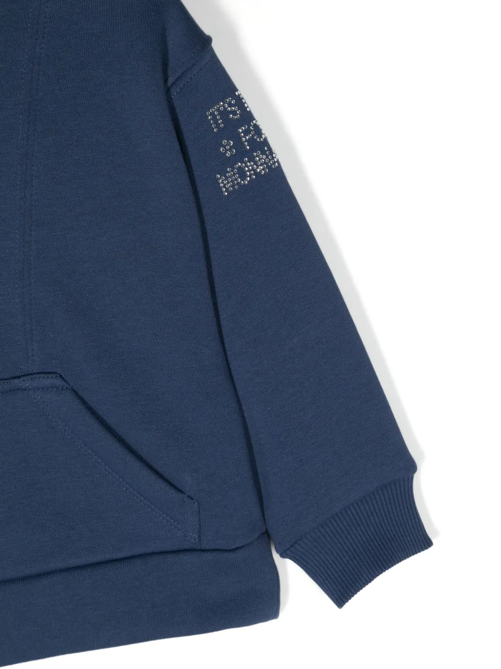 Monnalisa Hoodie met logo van stras Blauw