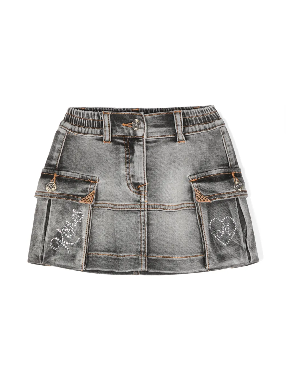 Monnalisa A-line denim miniskirt | Grey | Image 1