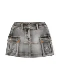 Monnalisa A-line denim miniskirt - Grey