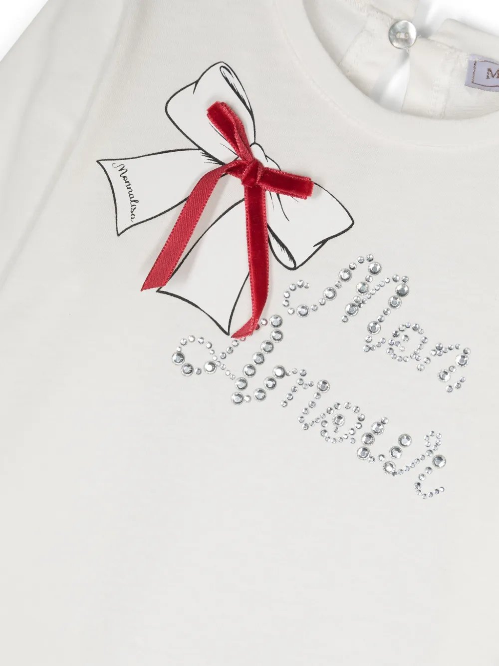 Monnalisa T-shirt verfraaid met stras Wit