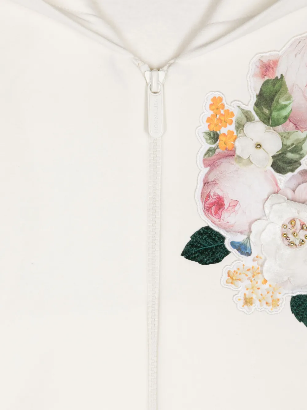 Monnalisa Hoodie met rits Wit