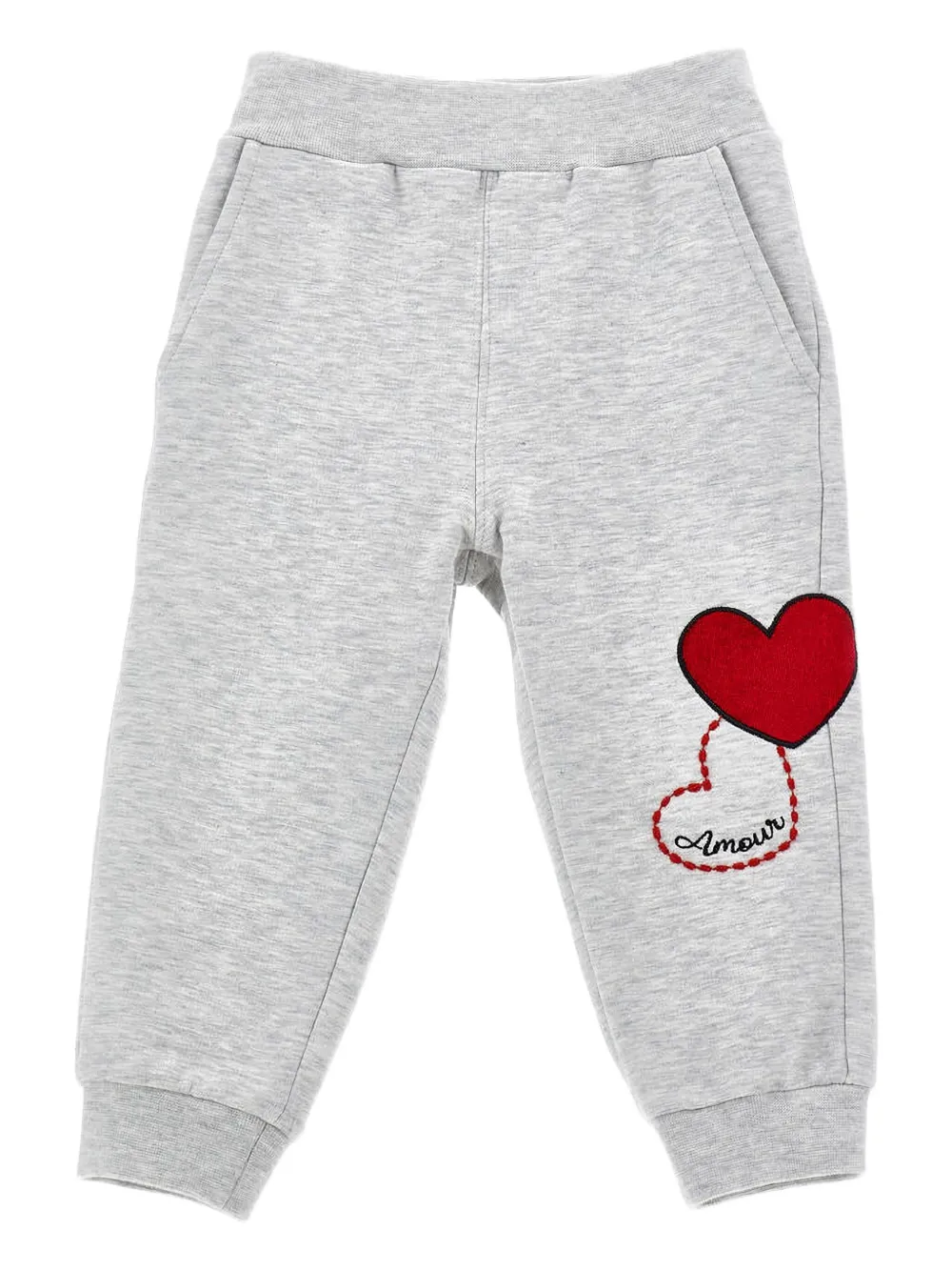 Monnalisa heart-patch trousers - Grigio