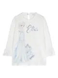 Monnalisa crystal-embellished cartoon-print T-shirt - White