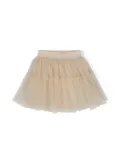 Monnalisa logo-waistband tulle tutu - Neutrals