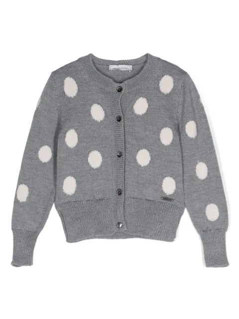 Monnalisa polka-dot wool cardigan