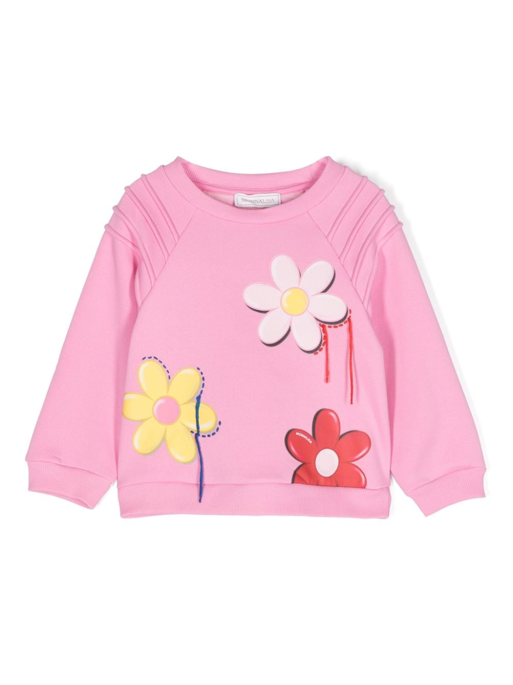 Monnalisa Sweater met bloe print Roze