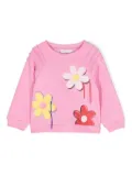 Monnalisa floral-print crew-neck sweatshirt - Pink