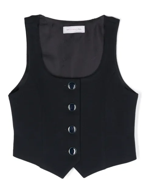 Monnalisa asymmetric sleeveless waistcoat