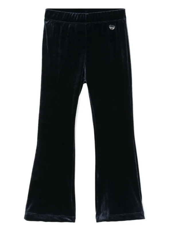 Monnalisa Velvet Flared Trousers Blue FARFETCH TR