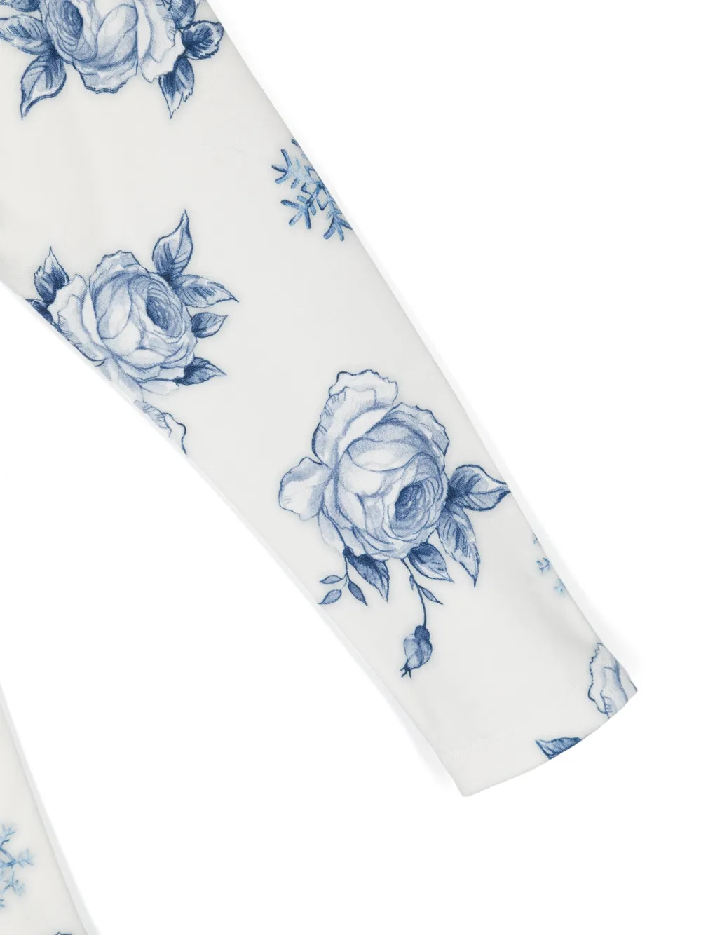 Monnalisa Jersey legging met bloemenprint Wit