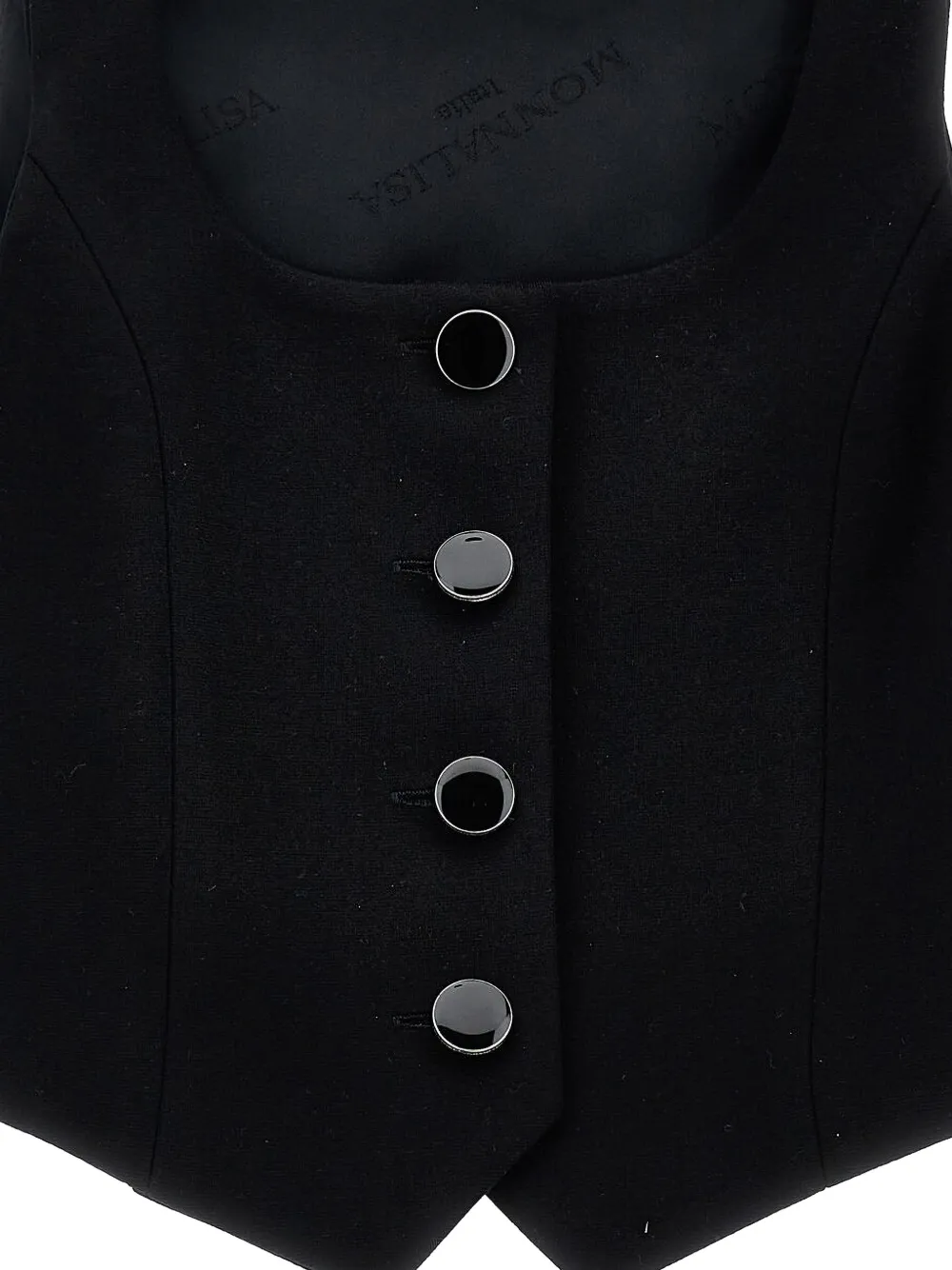 Monnalisa Button-fastening Waistcoat In Black