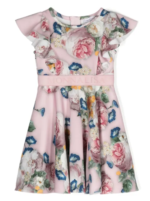 Monnalisa flroal-print flared dress
