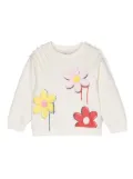 Monnalisa floral-print crew-neck sweatshirt - White