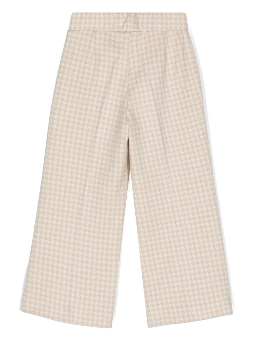 Monnalisa Broek met pied-de-poule print - Beige