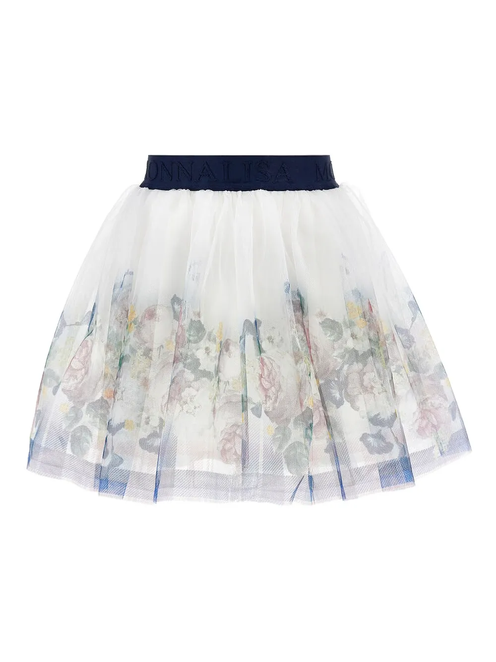 Monnalisa floral-print tulle skirt | Blue | Image 1