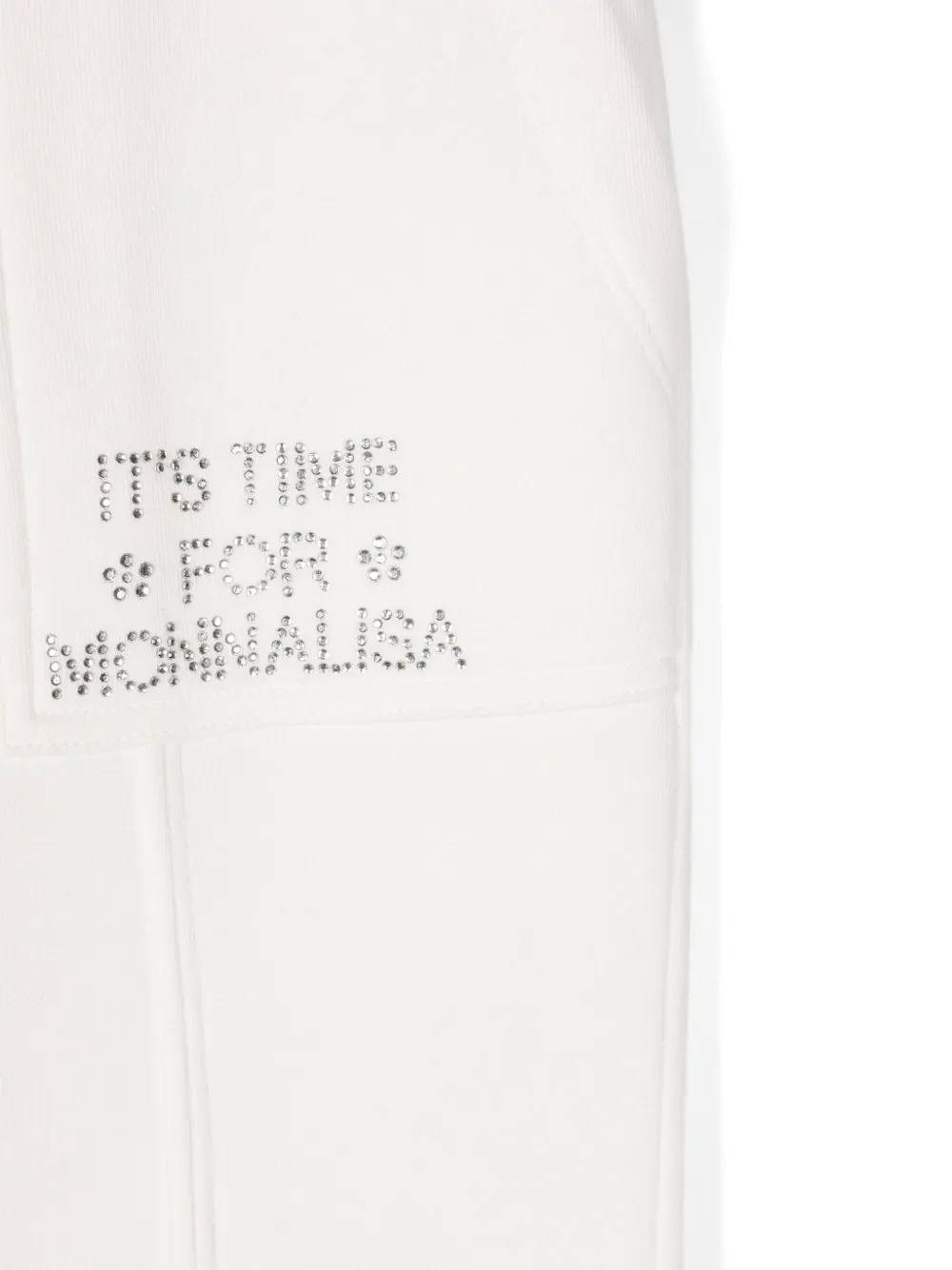 Monnalisa Trainingsbroek met logo van stras Wit
