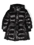Monnalisa logo-lettering belted coat - Black