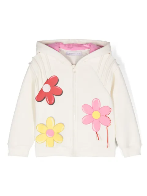 Monnalisa blommig hoodie med dragkedja