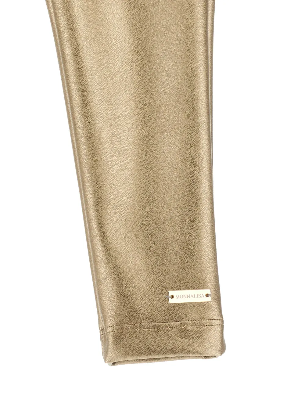 Monnalisa Legging met logoplakkaat Goud