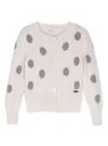 Monnalisa polka-dot wool cardigan - Pink