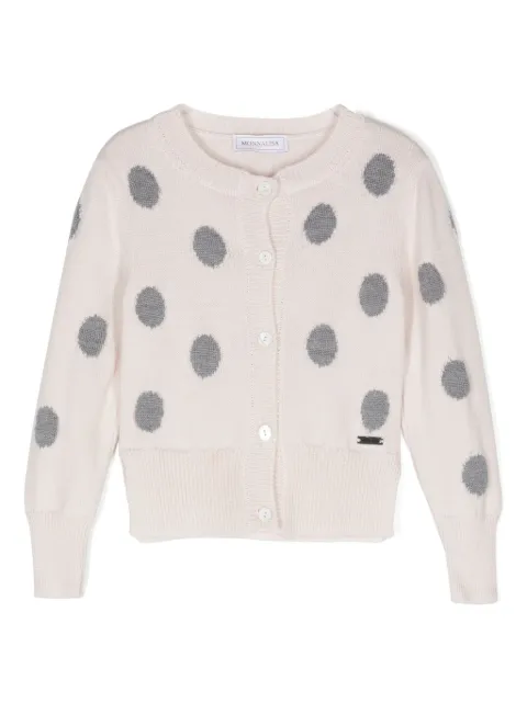 Monnalisa polka-dot wool cardigan