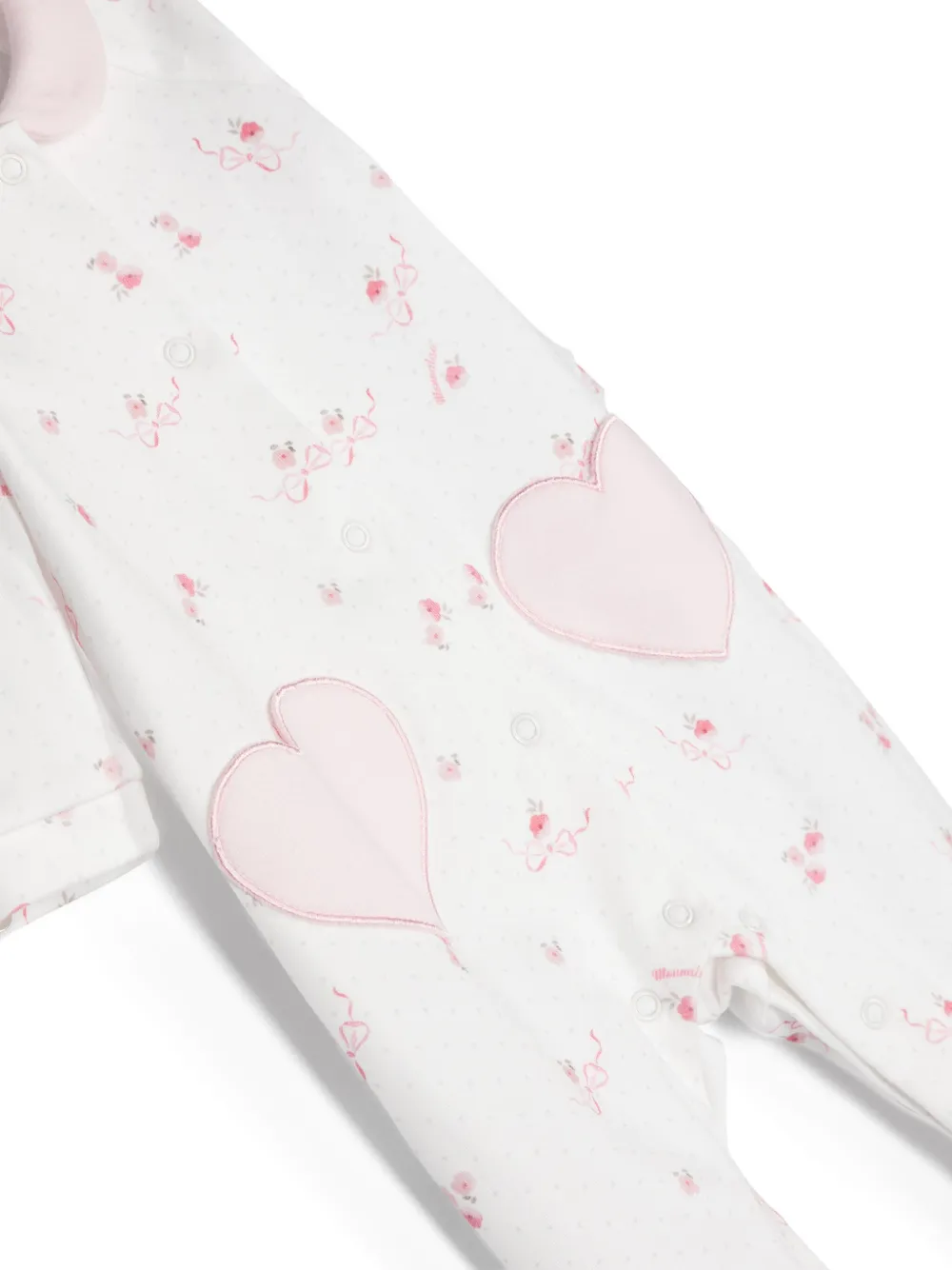 Monnalisa Pyjama met hartpatch Wit