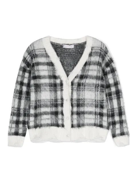 Monnalisa cardigan en maille à carreaux