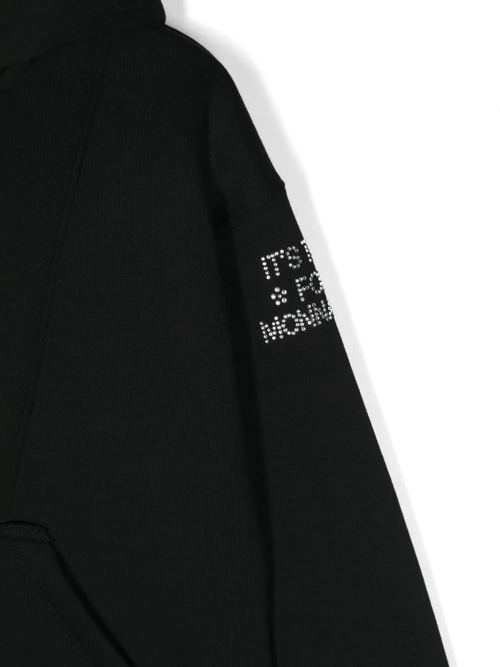 Monnalisa Hoodie met logo van stras Zwart