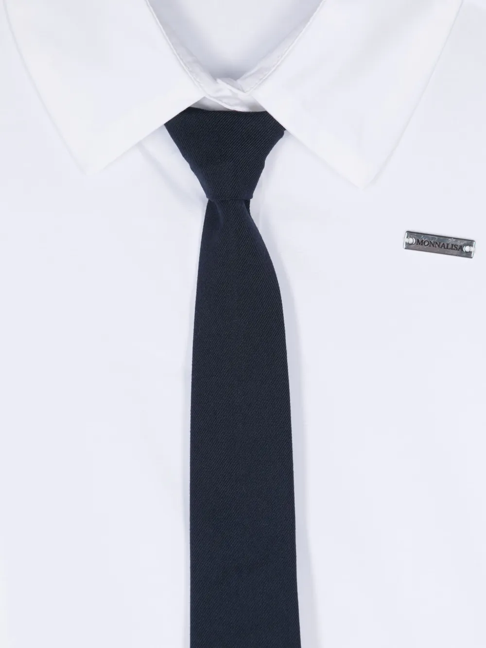 Monnalisa Katoenen shirt met gestrikte hals Wit
