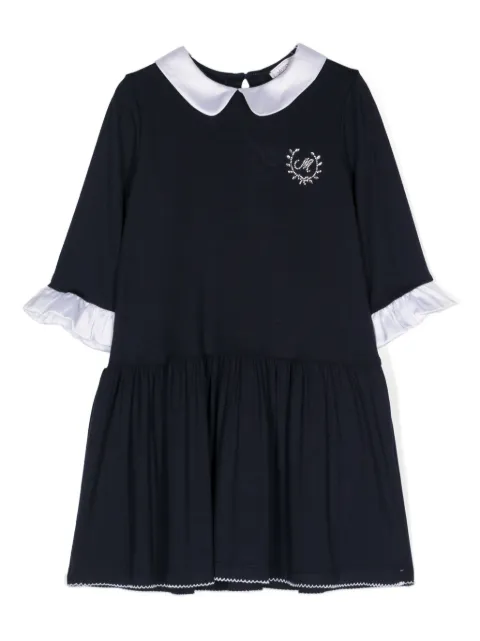 Monnalisa Peter Pan-collar midi dress 