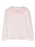 Monnalisa rhinestone-monogram cotton blouse - Pink