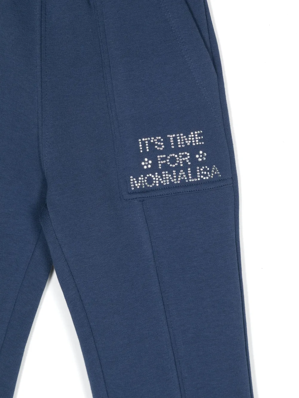 Monnalisa Trainingsbroek met logo van stras Blauw