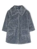 Monnalisa teddy single-breasted coat - Blue