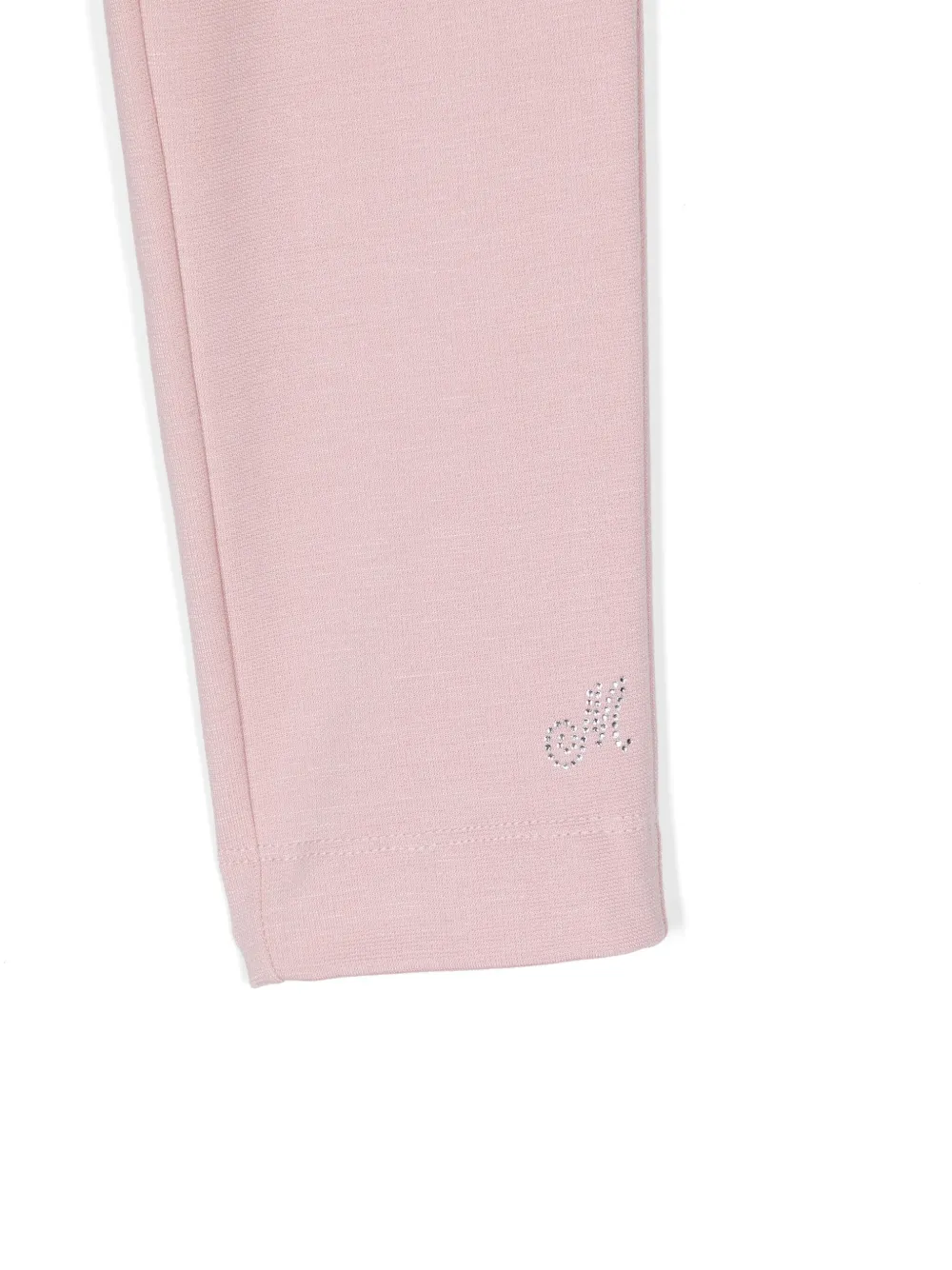 Monnalisa Jersey legging met monogram van stras Roze