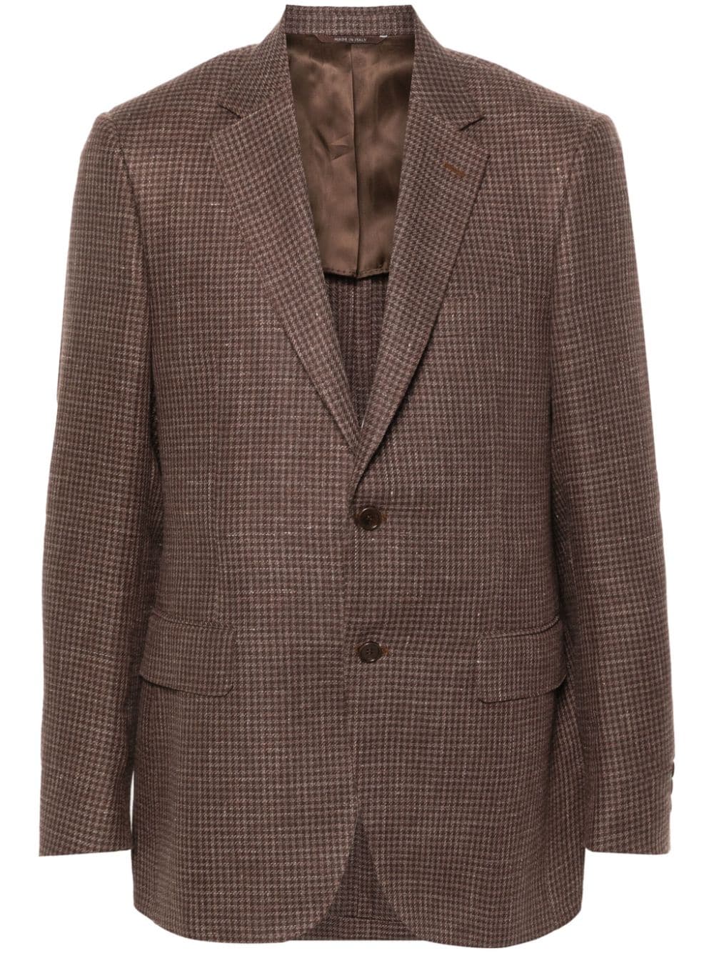 Canali Houndstooth Single-breasted Blazer In Brown