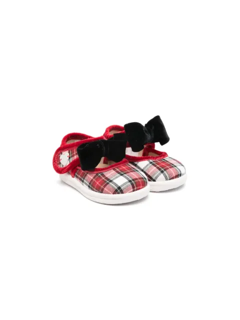 Monnalisa flats con motivo de cuadros y detalle de moño