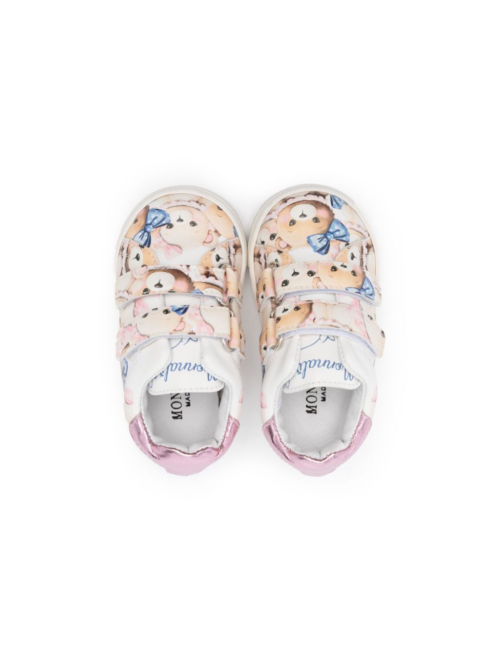 Monnalisa teddy bear leather sneakers White