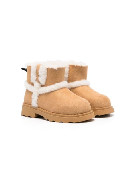 Monnalisa shearling-trim suede boots