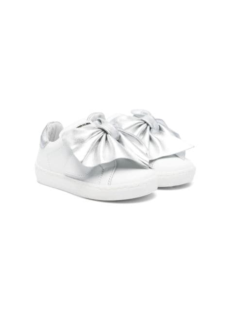 Monnalisa bow-detail leather sneakers